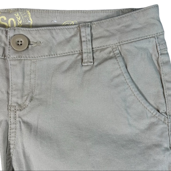 SO size 3 bootcut khaki pants wide leg button flap pockets. Great used condition - Picture 3 of 13